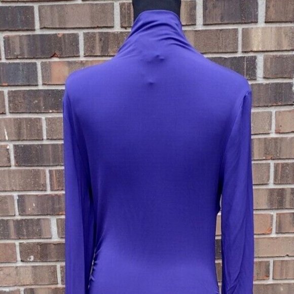 Off-White Virgil Abloh Purple Twist Mock Neck Dress Second Skin 14 US 48 IT NWT - Picture 8 of 16